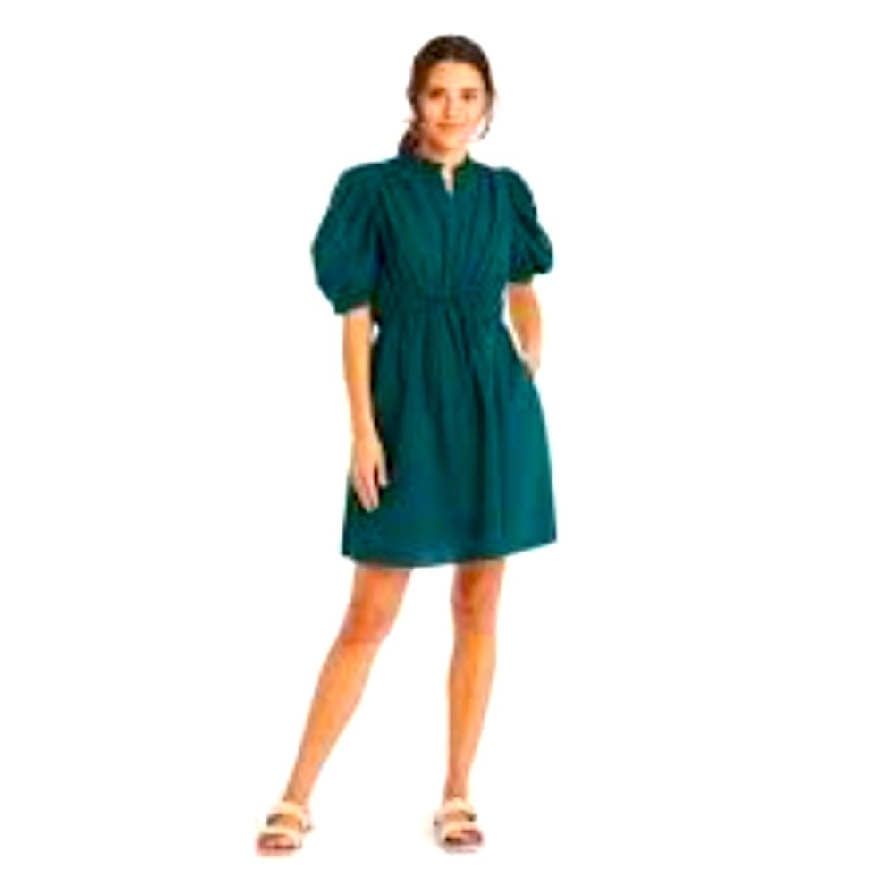 A New Day Puff Sleeve Seersucker Dress